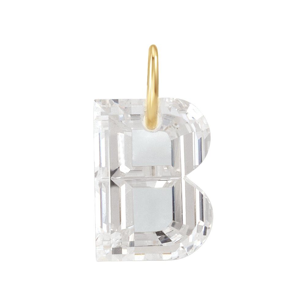 Diamond Letter B Pendant with gold O Ring
