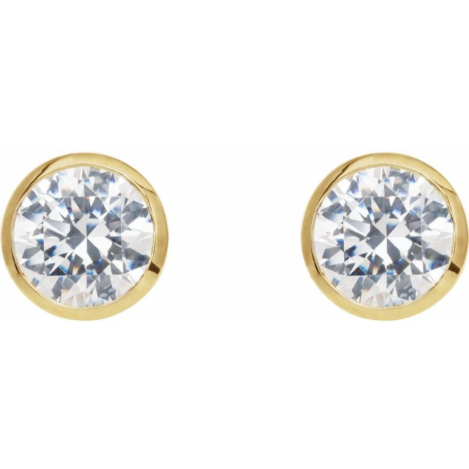 Yellow Gold Diamond Studs Earrings