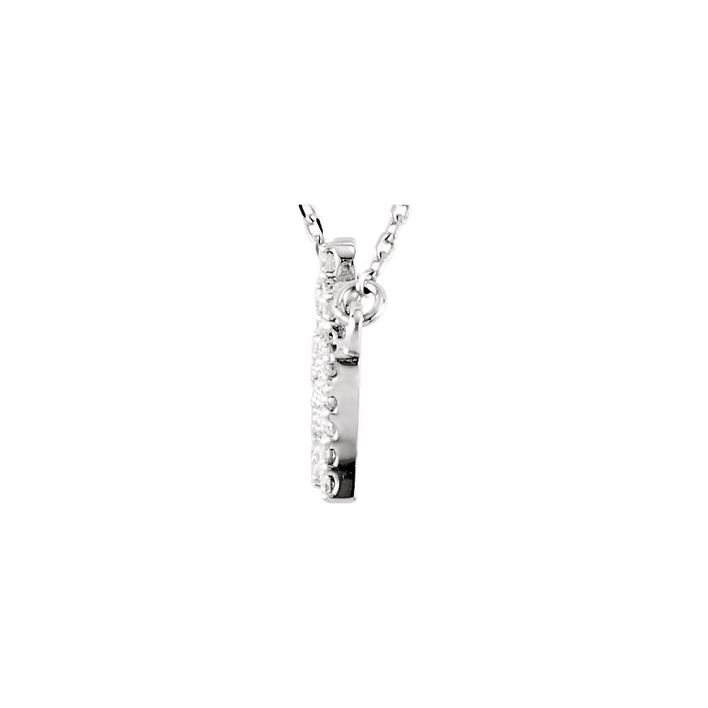 14k white gold crown pendant with diamonds on white background