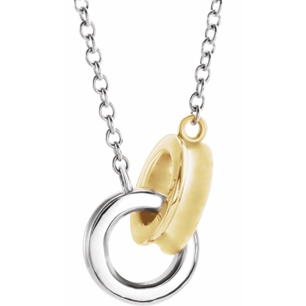 Two tone Interlocking Circle Necklace Maison Mariann