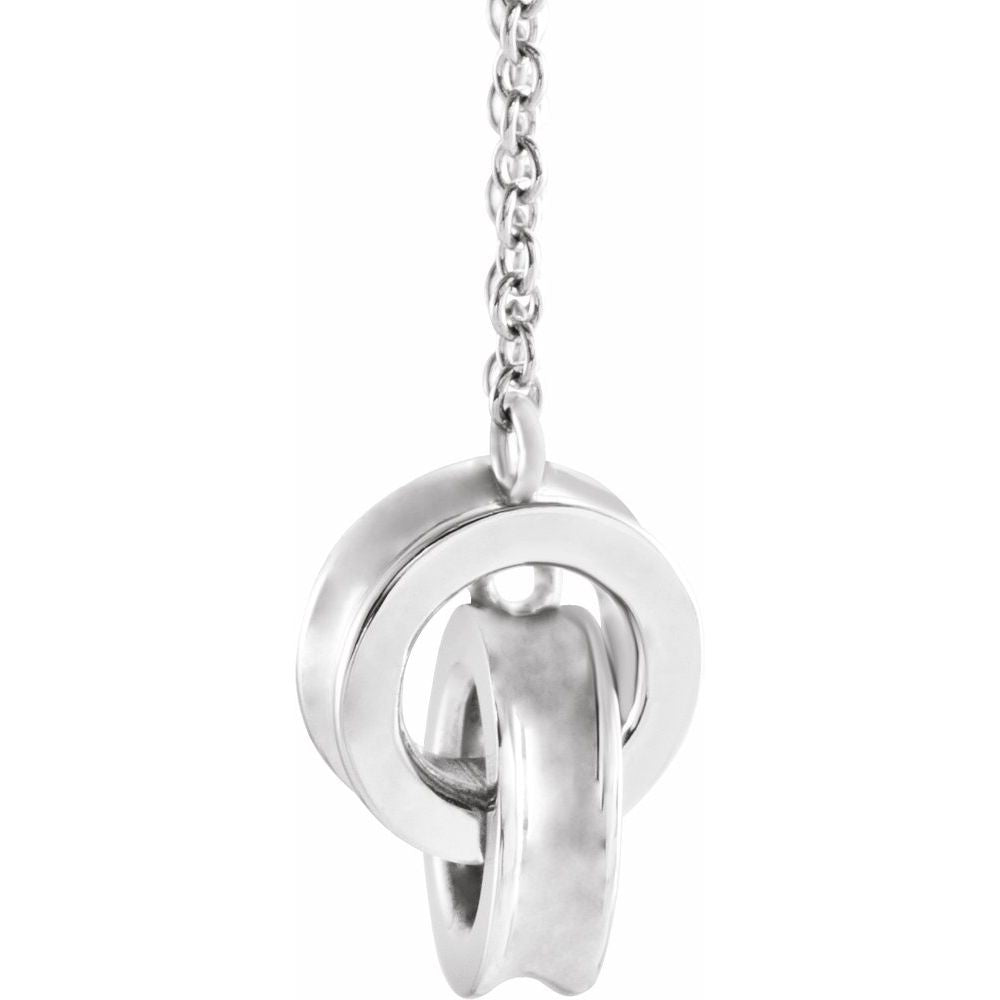 Silver This and That Interlocking Circle Necklace