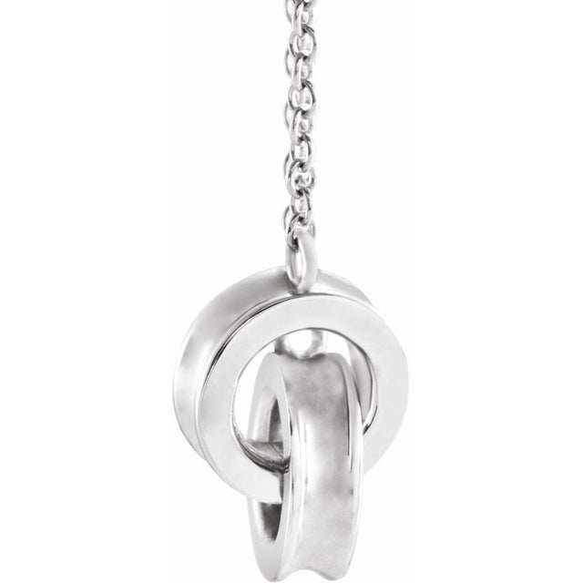 Silver This and That Interlocking Circle Necklace