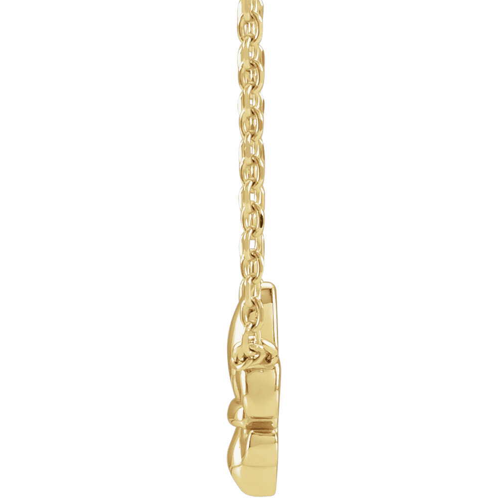Gold Fleur De Lis Necklace side view
