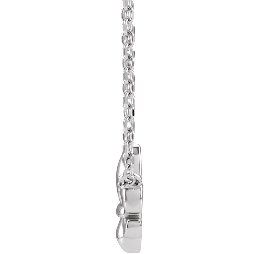 Silver Fleur De Lis Necklace Side View