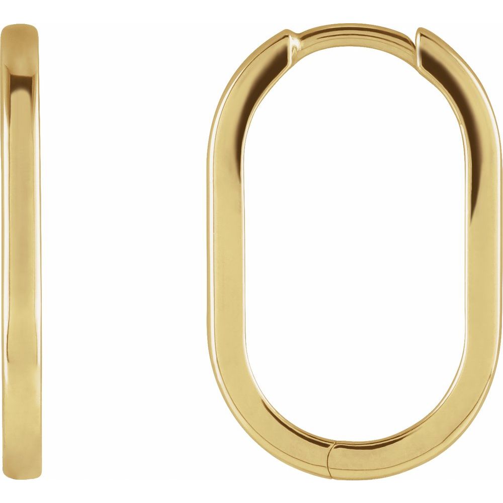 Gold Cleopatra Oval Hoop Earrings
