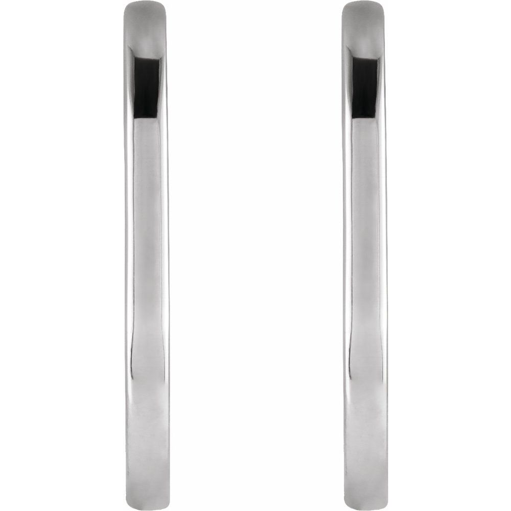 Silver Cleopatra Oval Hoop Earrings Side Profile
