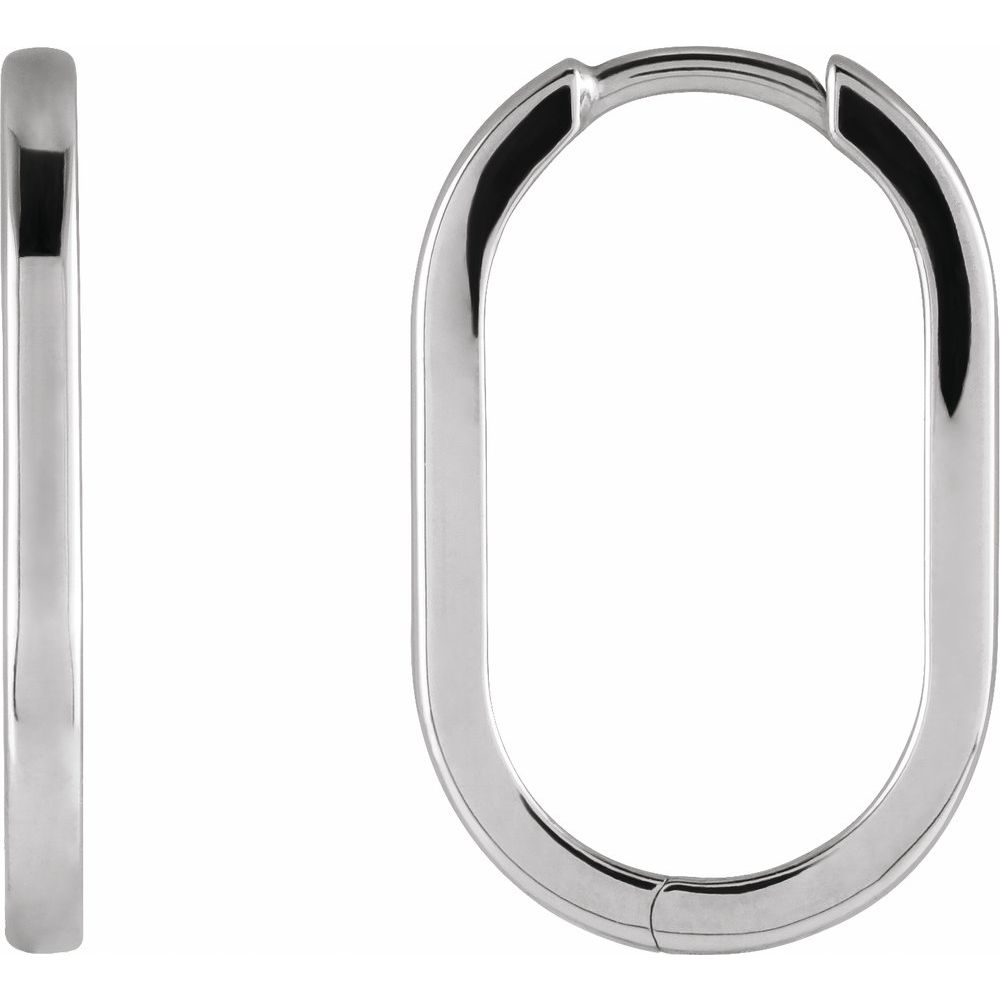 Silver Cleopatra Oval Hoop Earrings