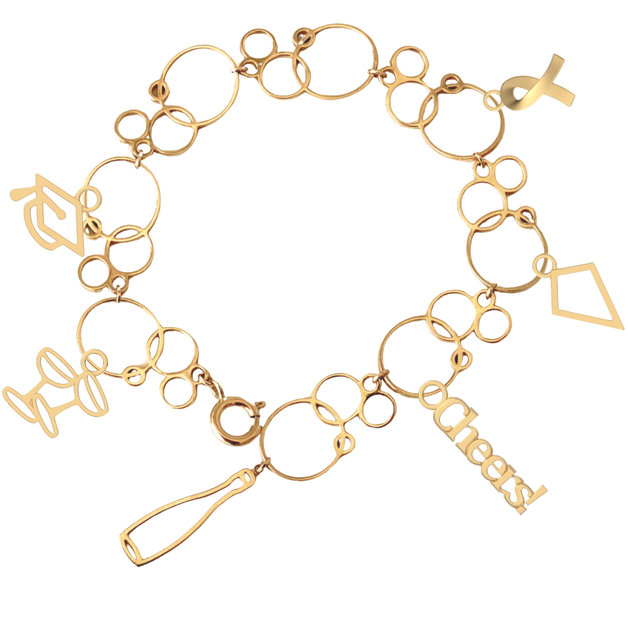 Celebracelet champagne charm bracelet with charms