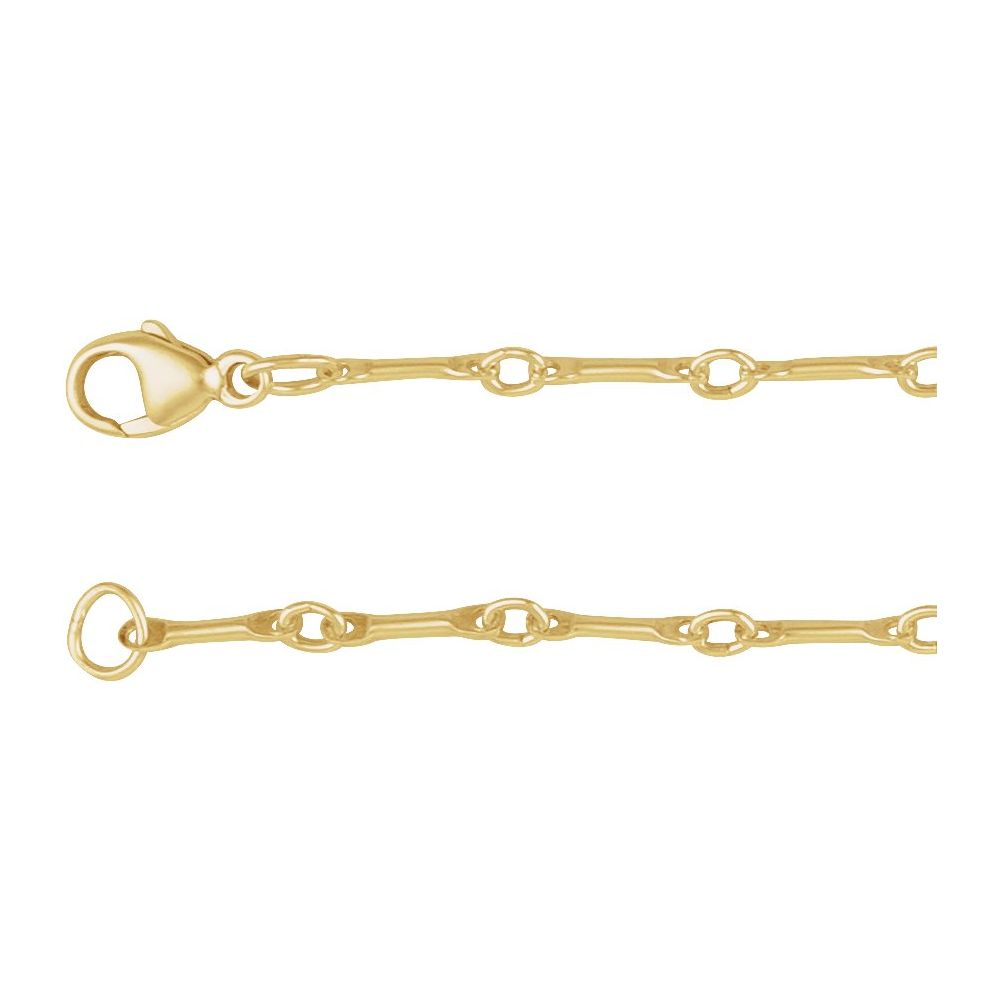 Gold Bar Link Chain Lobster Clasp