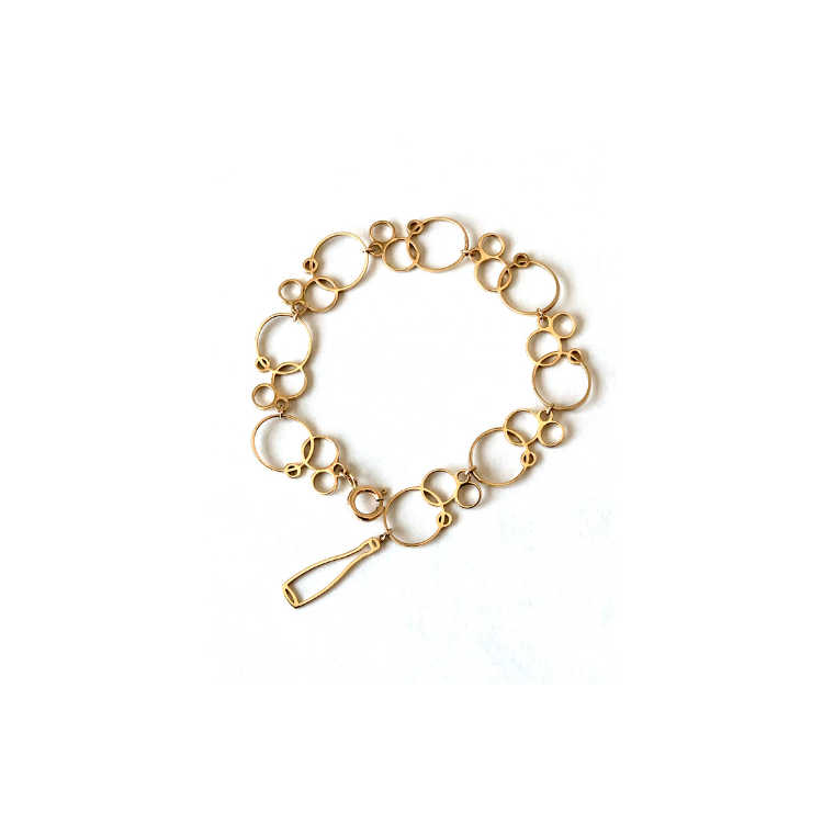 Gold Bubble shaped charm bracelet