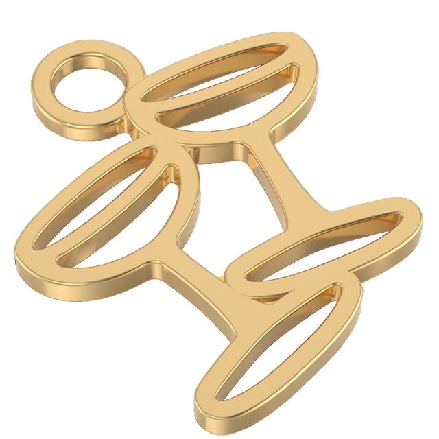 gold champagne coup shaped charm for charm bracelet