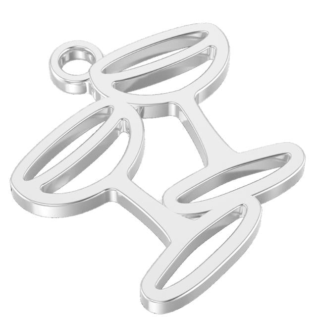 silver champagne coup shaped charm for charm bracelet