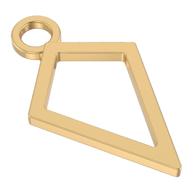 Gold charm diamond shaped for charm bracelet