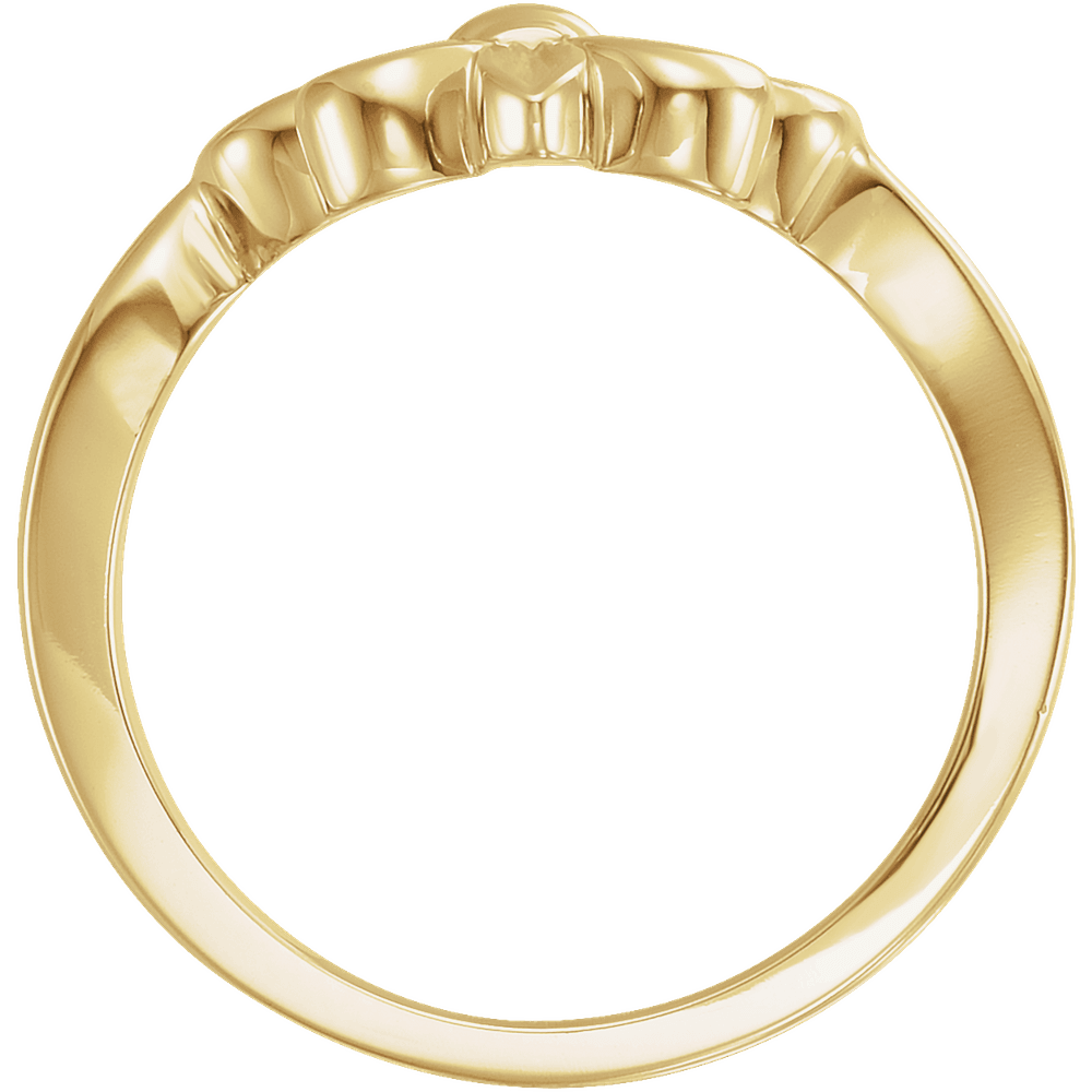 Fleur De Lis Ring Gold Side Profile