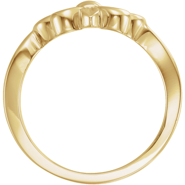 Fleur De Lis Ring Gold Side Profile