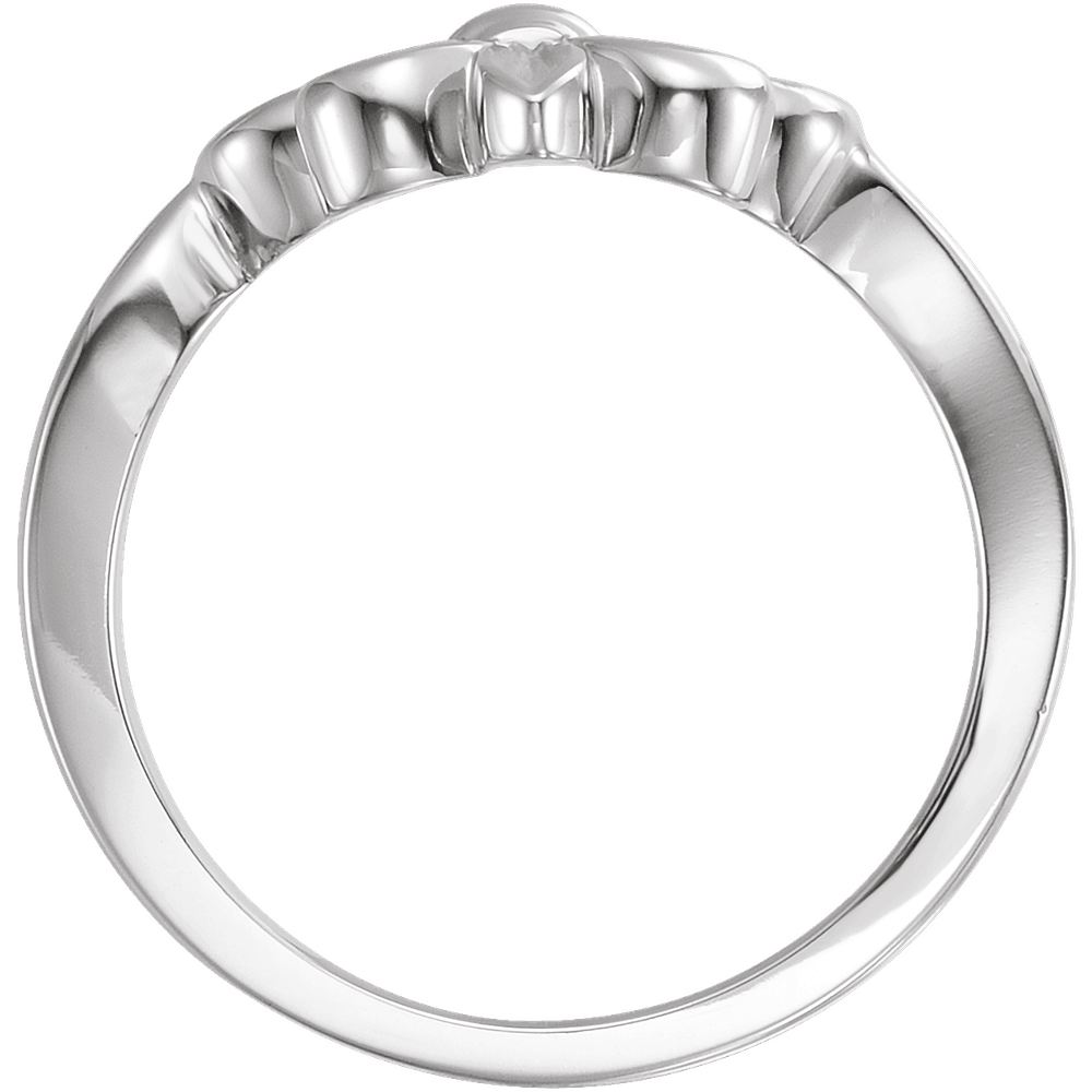 Silver Fleur de lis Ring side profile