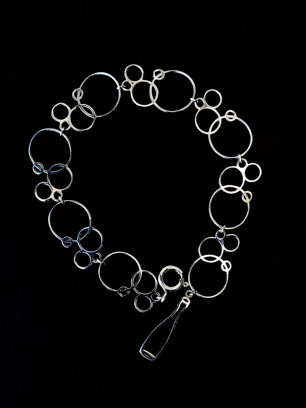Silver bubble shaped charm bracelet