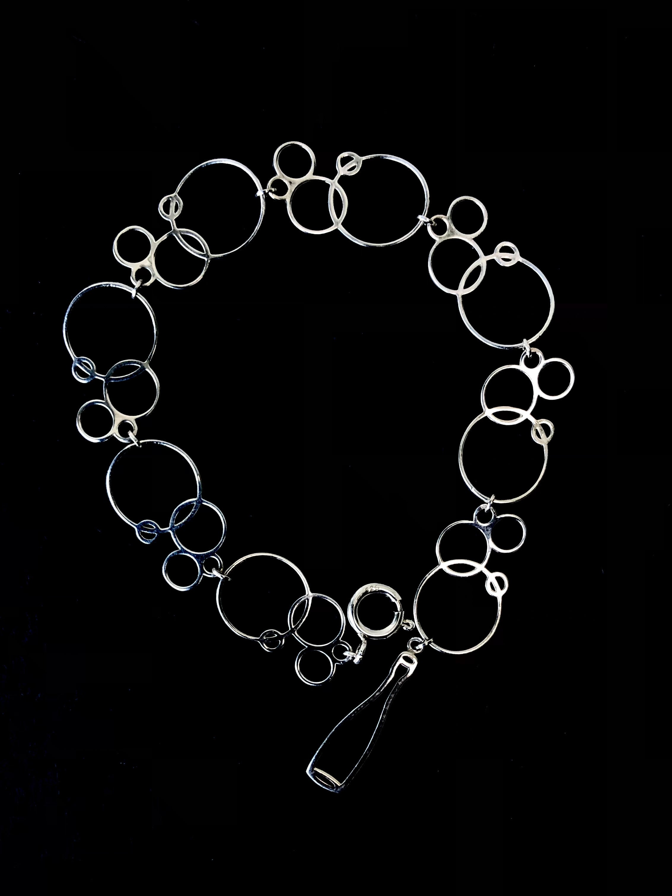 Silver bubble shaped charm bracelet