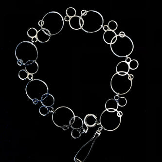 Silver bubble shaped charm bracelet