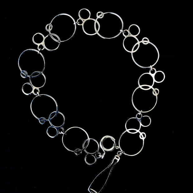 Silver bubble shaped charm bracelet