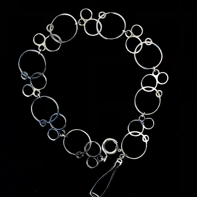 Silver bubble shaped charm bracelet