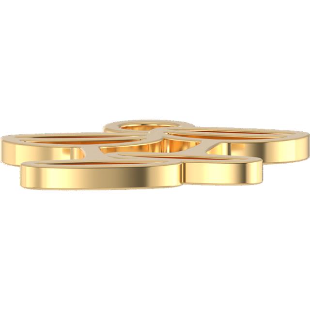 14k gold champagne coup shaped charm for charm bracelet side profile