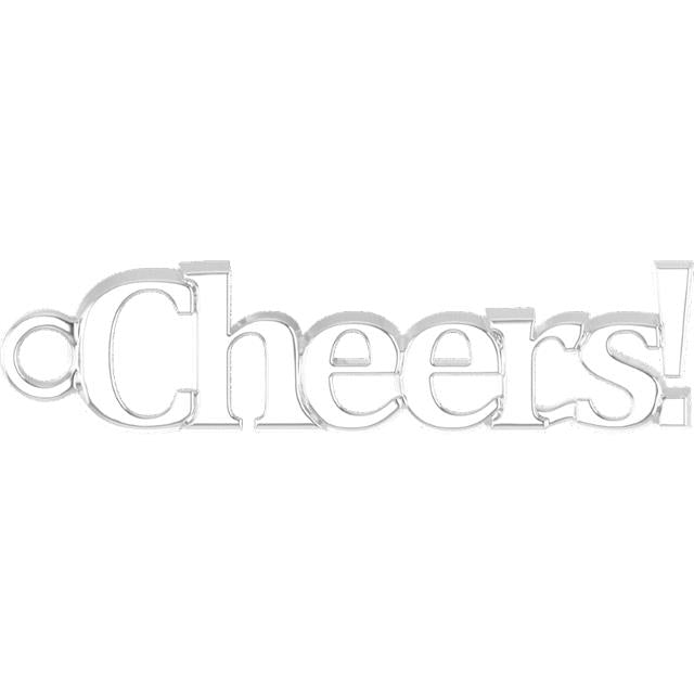 silver 'Cheers!' charm for charm bracelet