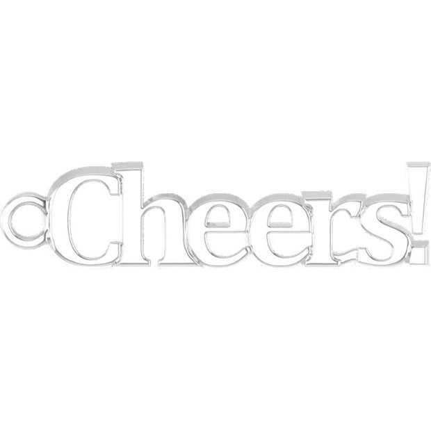 silver 'Cheers!' charm for charm bracelet