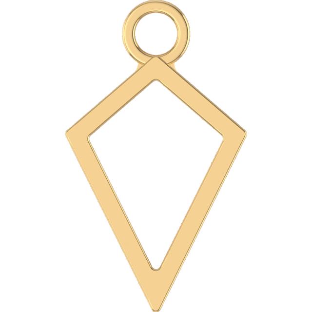 Gold diamond shaped charm for charm bracelet