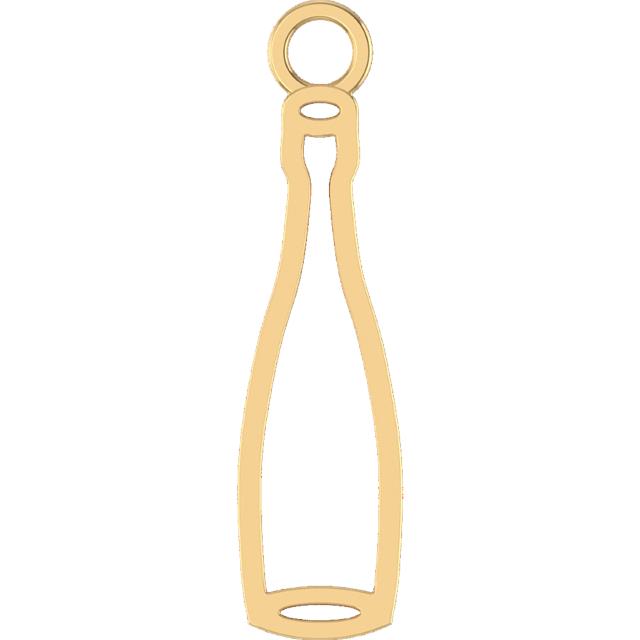 14k gold champagne bottle shaped charm for charm bracelet