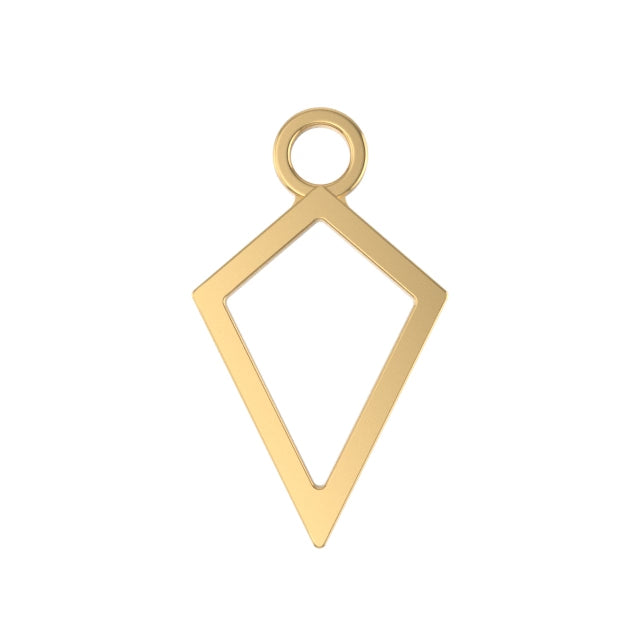 Gold Diamond Shaped charm bracelet charm