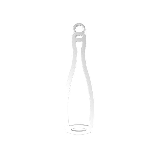 sterling Silver champagne bottle shaped charm for charm bracelet
