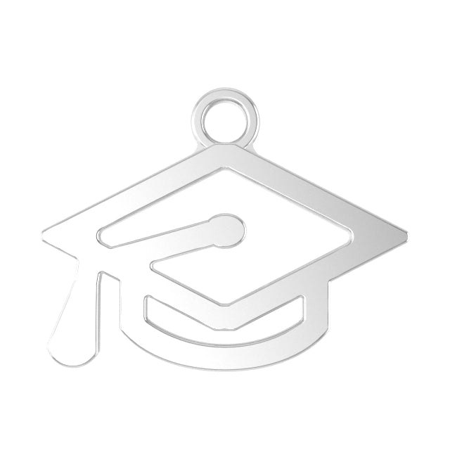 Silver Graduate Cap Charm Video With White Background