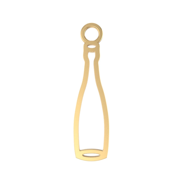 14k gold champagne bottle shaped charm for charm bracelet